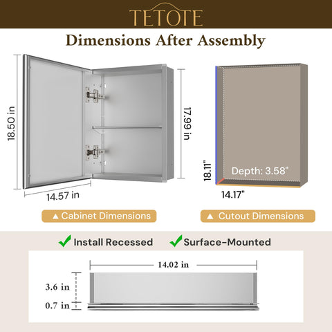 tetote 14x18 tempered mirror with beveled edge for crystal clear reflections