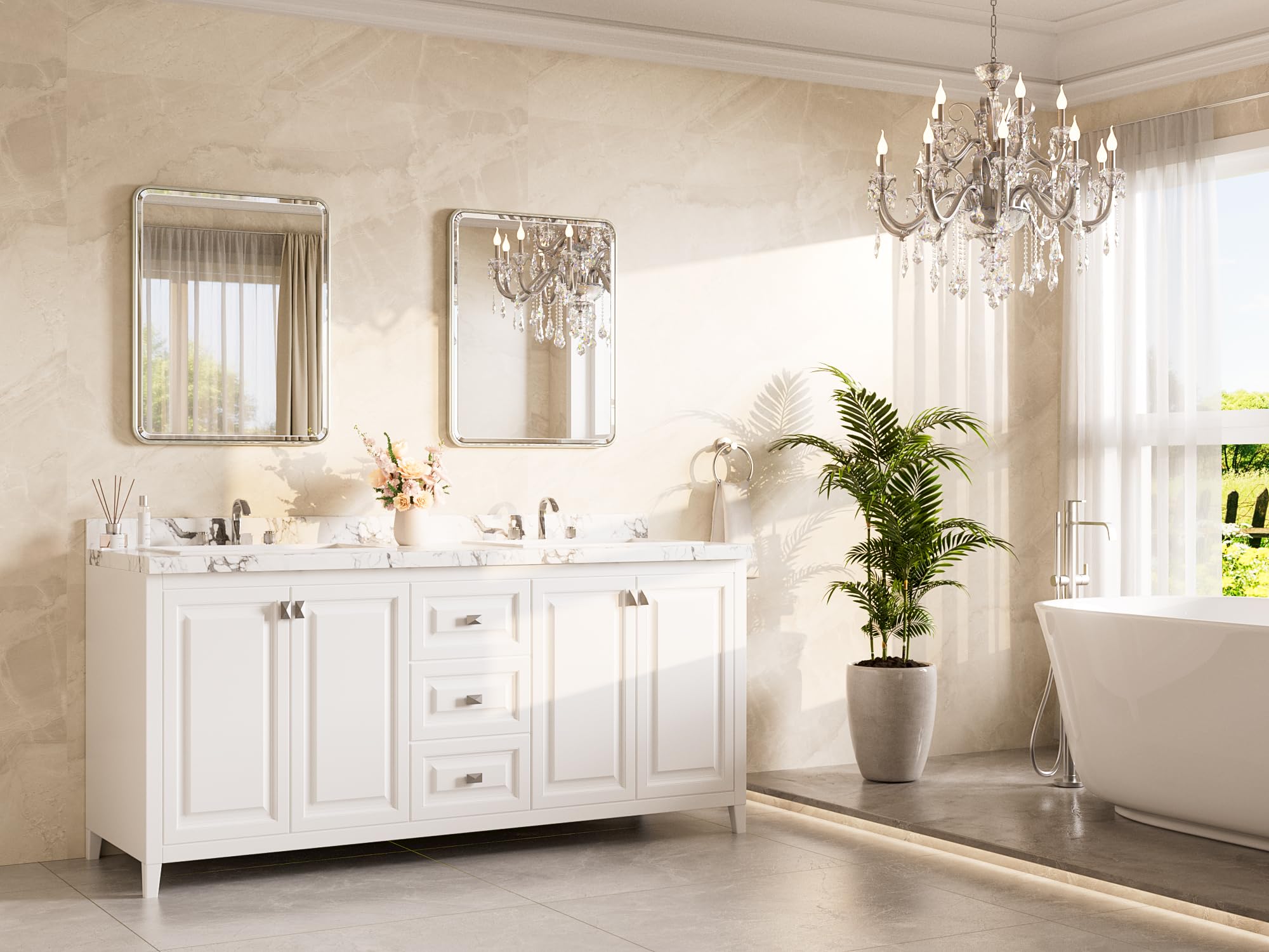 TETOTE brushed nickel finish enhances décor with a premium look.