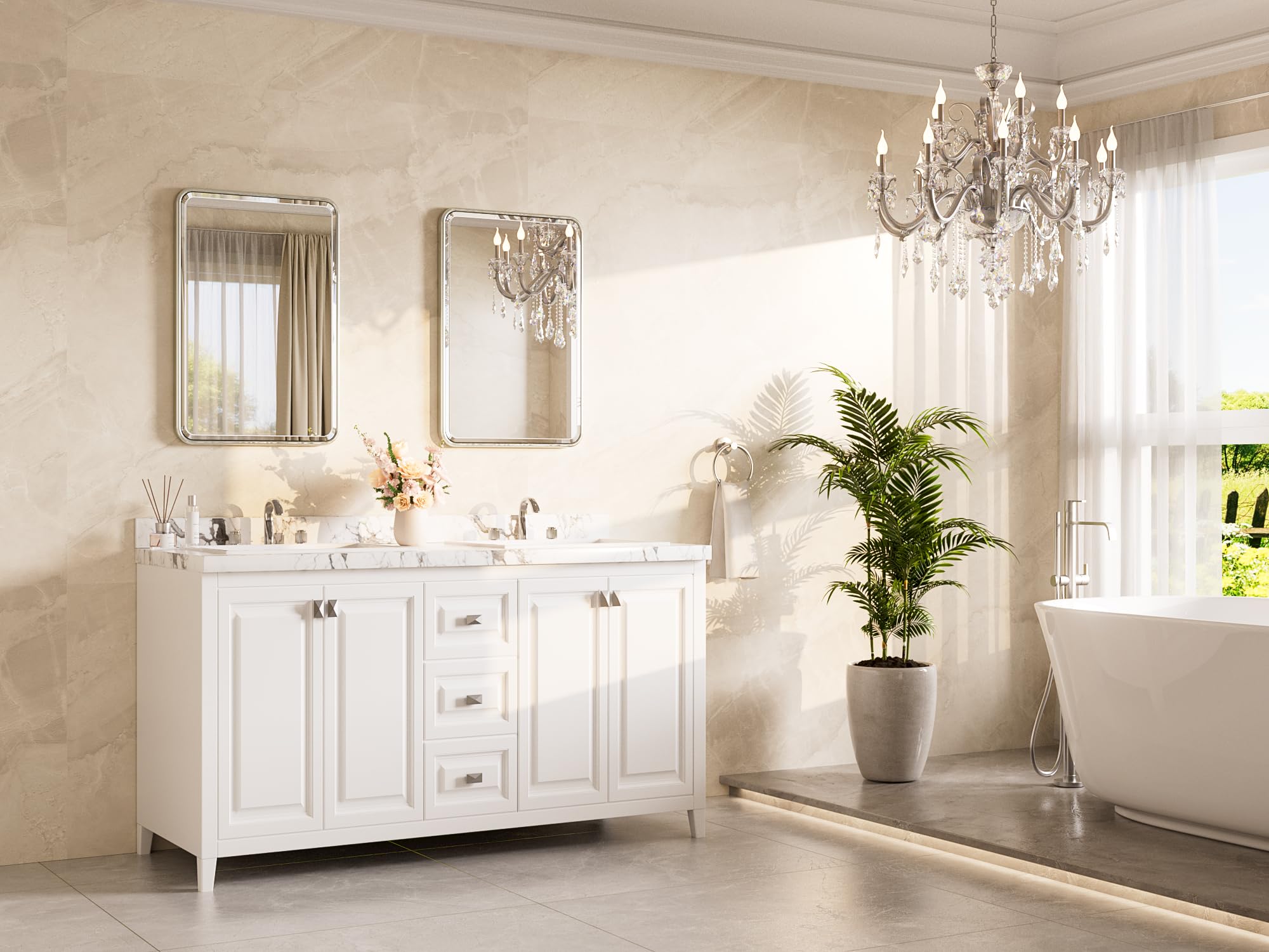 TETOTE versatile bathroom mirror fits modern, rustic, or industrial spaces.