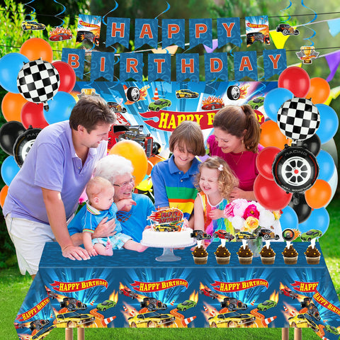 Tevxj race car cake toppers elevate cake styling.