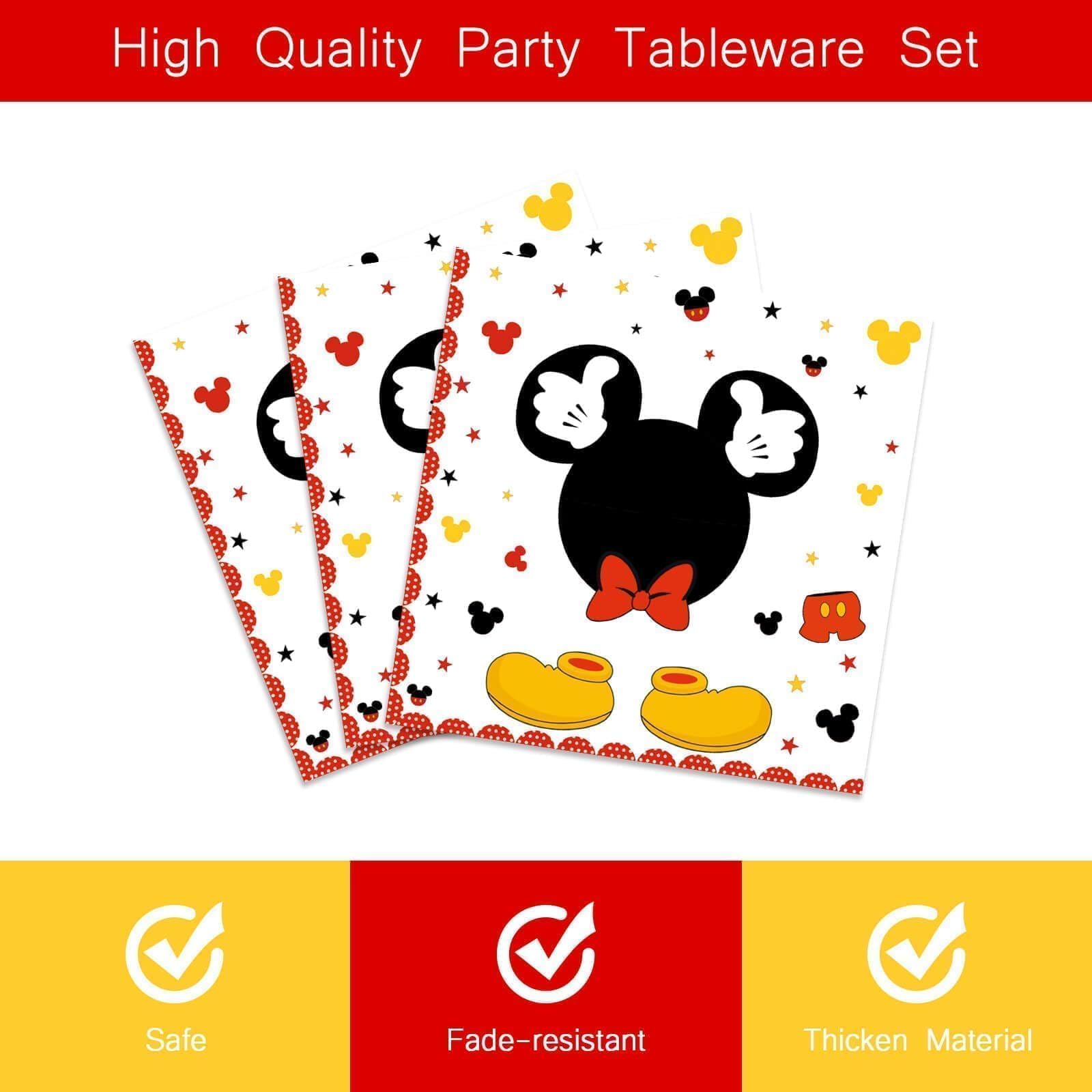 Tewess 96-piece red mouse tableware set red forks enable easy portioning and service.