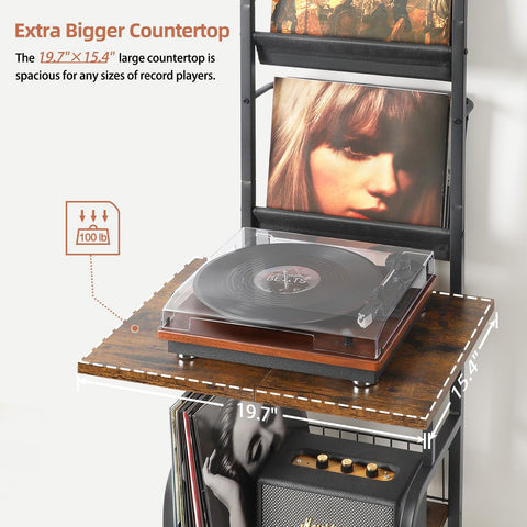Tewinko two large shelves provide ample storage for records and gear.