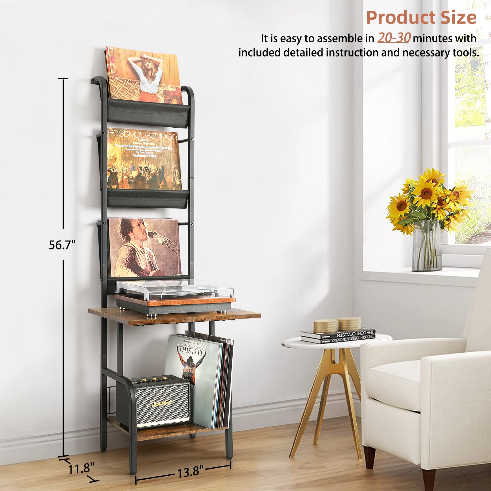 Tewinko sturdy metal frame and wooden board resist wobble.