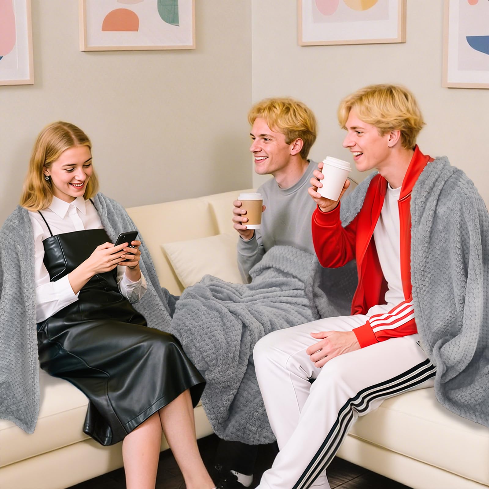 Tewloss couch protection blanket gray helps keep furniture clean.