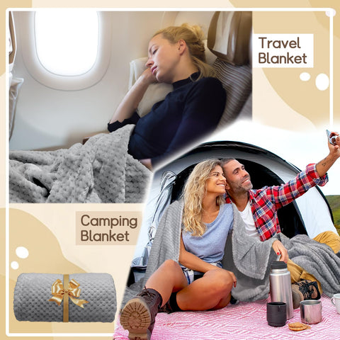 Tewloss soft cozy throws for bed or couch in gray.
