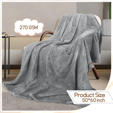 Tewloss ultra-soft plush flannel throw in gray delivers cozy comfort.