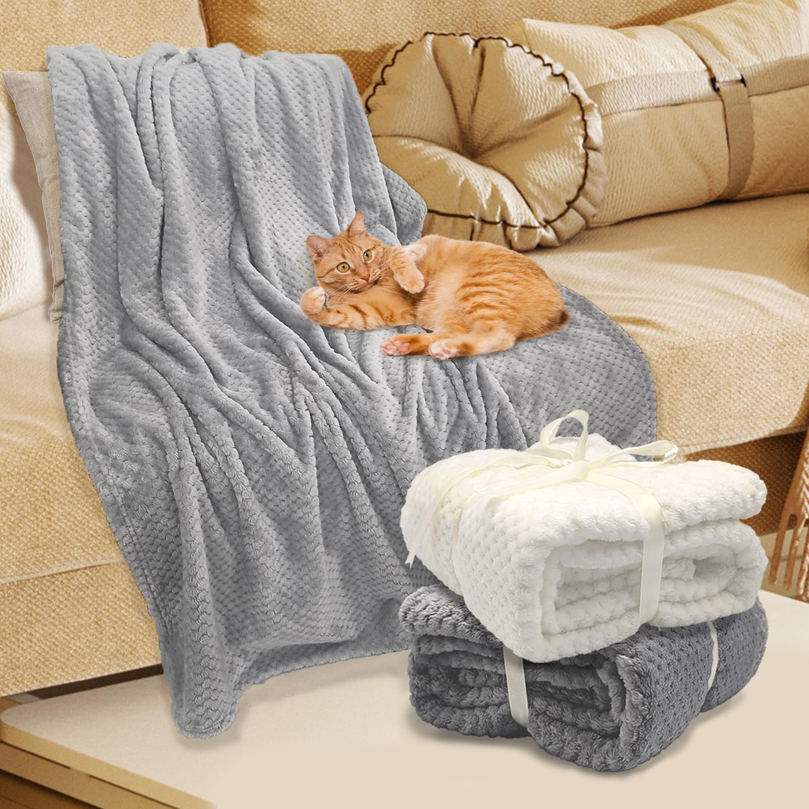 Tewloss versatile gray throw for travel, picnics, and movie nights.