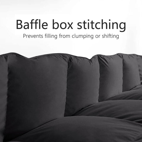 TEXARTIST Premium 2100 Series queen comforter baffle box stitching for even fill