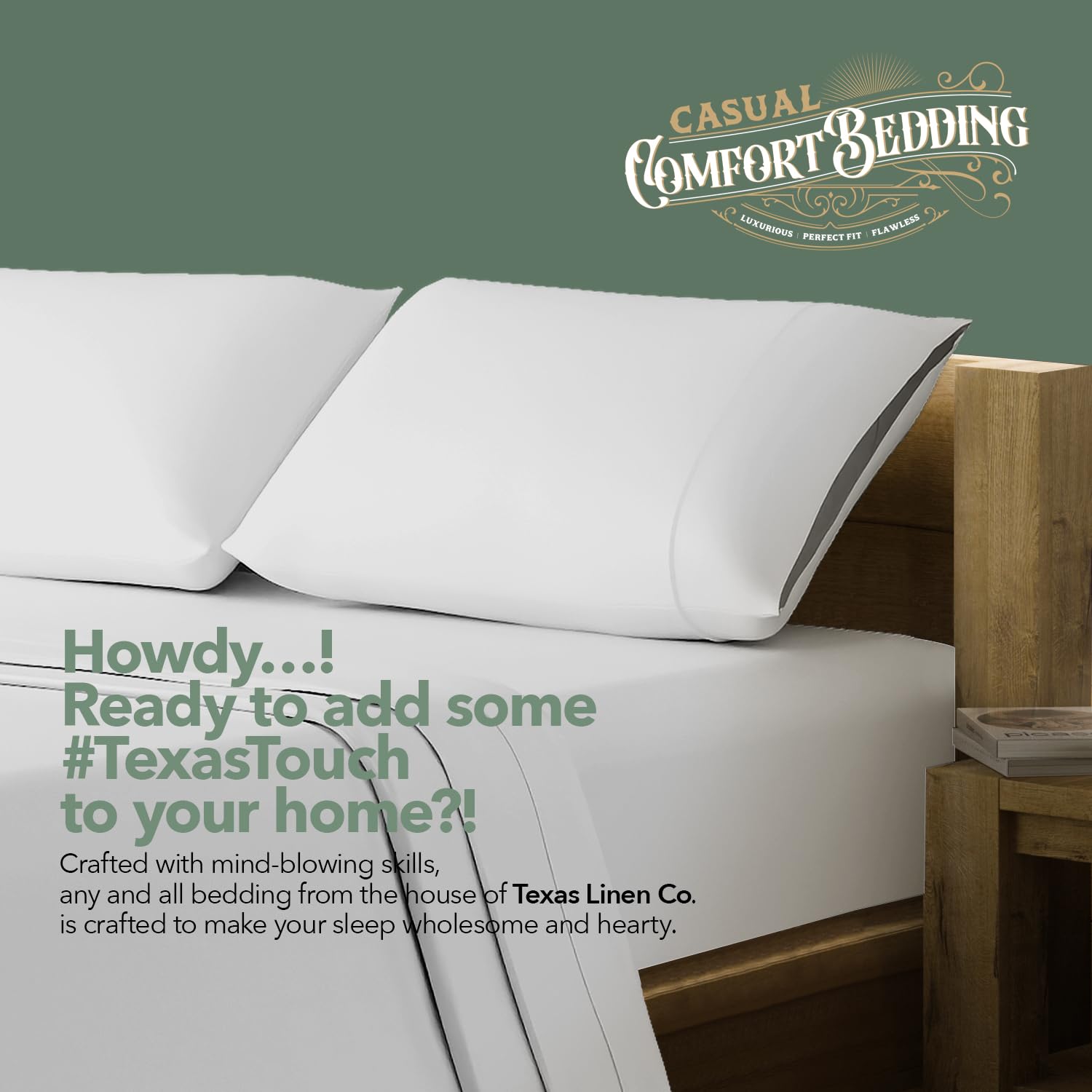 Texas Linen Co. easy care: machine wash warm, tumble dry low.