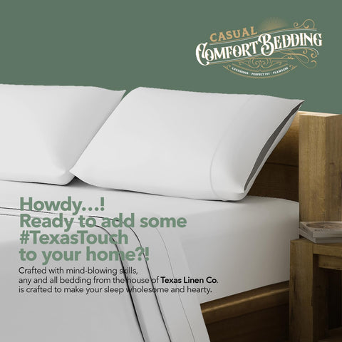 Texas Linen Co. easy care: machine wash warm, tumble dry low.