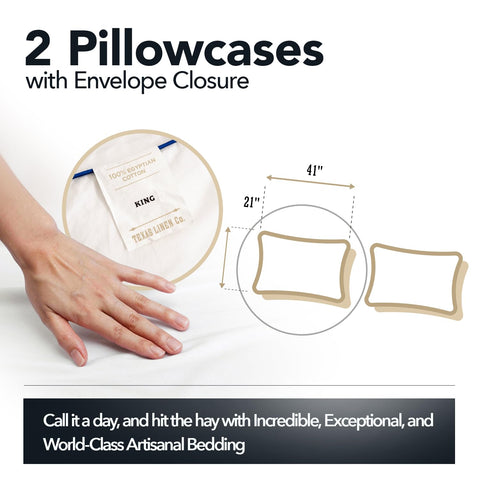Texas Linen Co. hotel-quality pillowcase with breathable cooling cotton for restful nights.