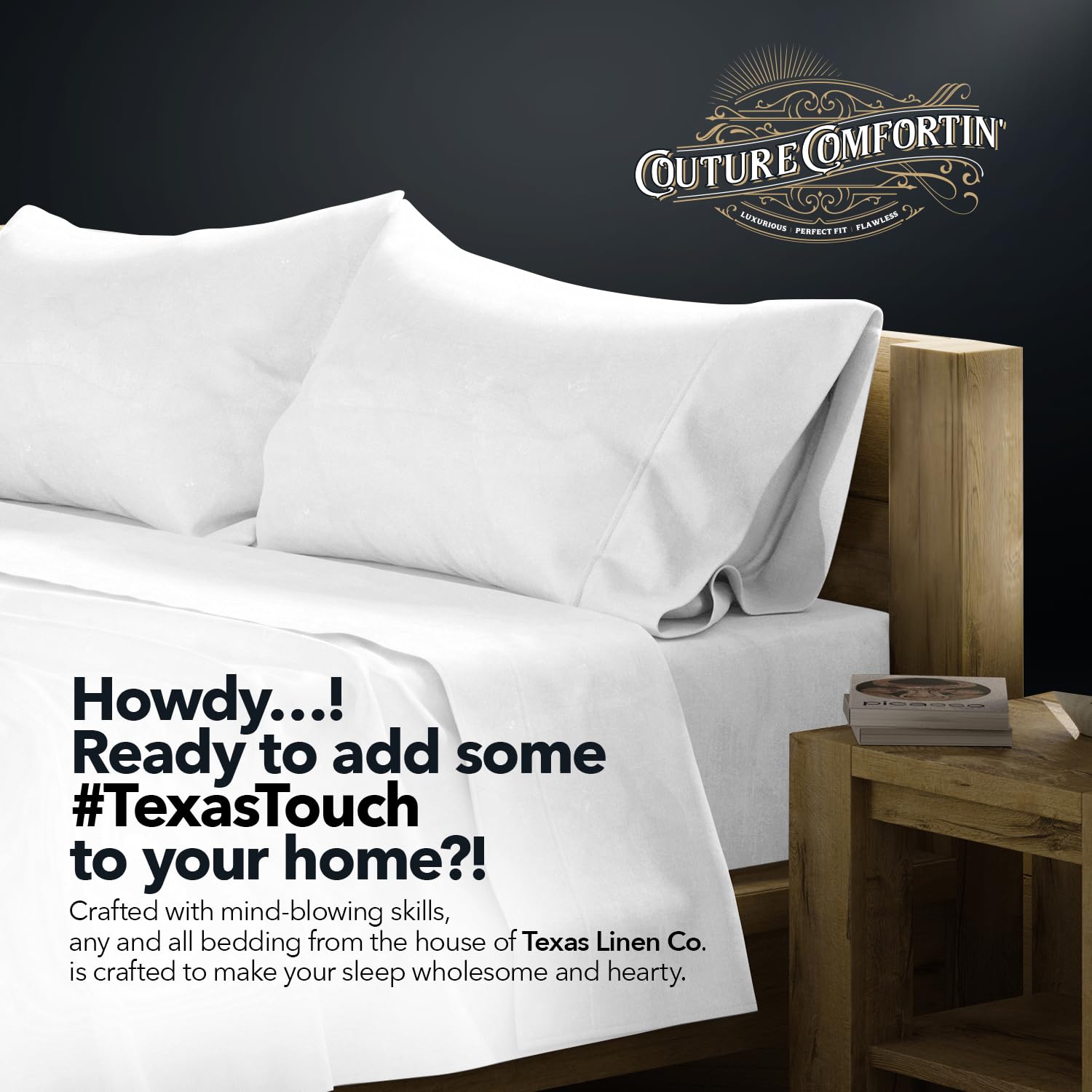 Texas Linen Co. king-size pillowcase with envelope closure.