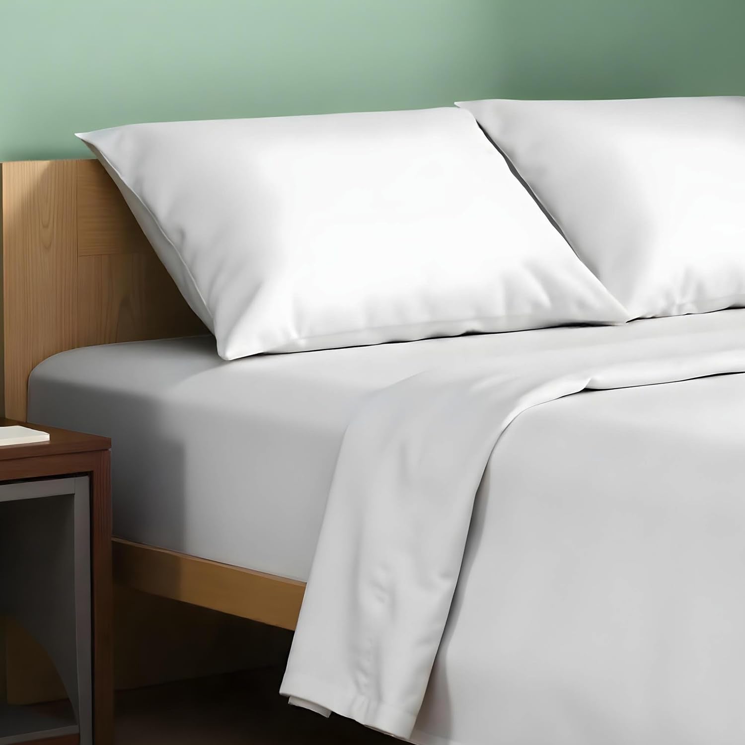 Texas Linen Co. Twin percale top sheet with crisp cooling weave for hot nights.