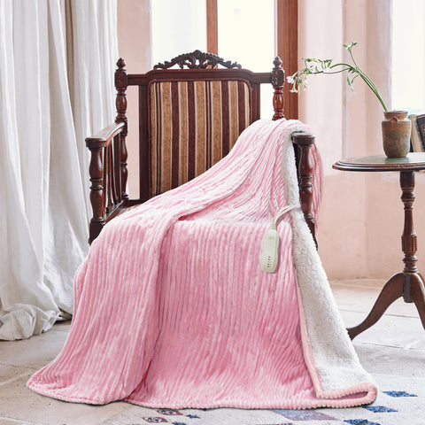 Texciting pink heated blanket 50x60 with digital controls for easy temperature.