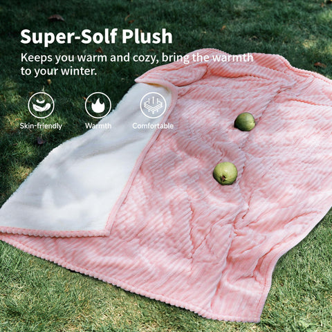Texciting pink heated blanket 50x60 ETL certified for reliable safety.