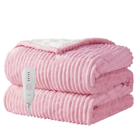 Texciting pink heated blanket 50x60 with ultra-soft material for cozy warmth.