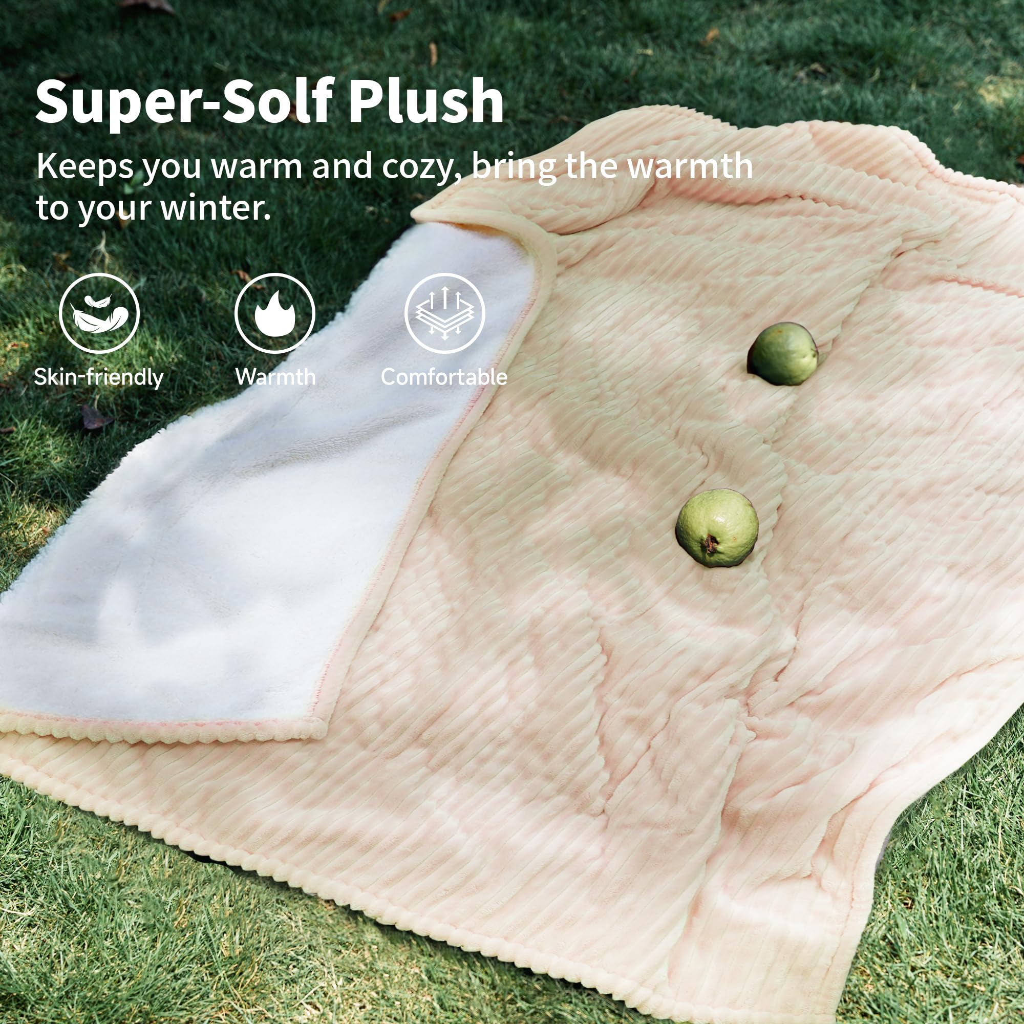 Texciting machine-washable blanket for easy care and maintenance.