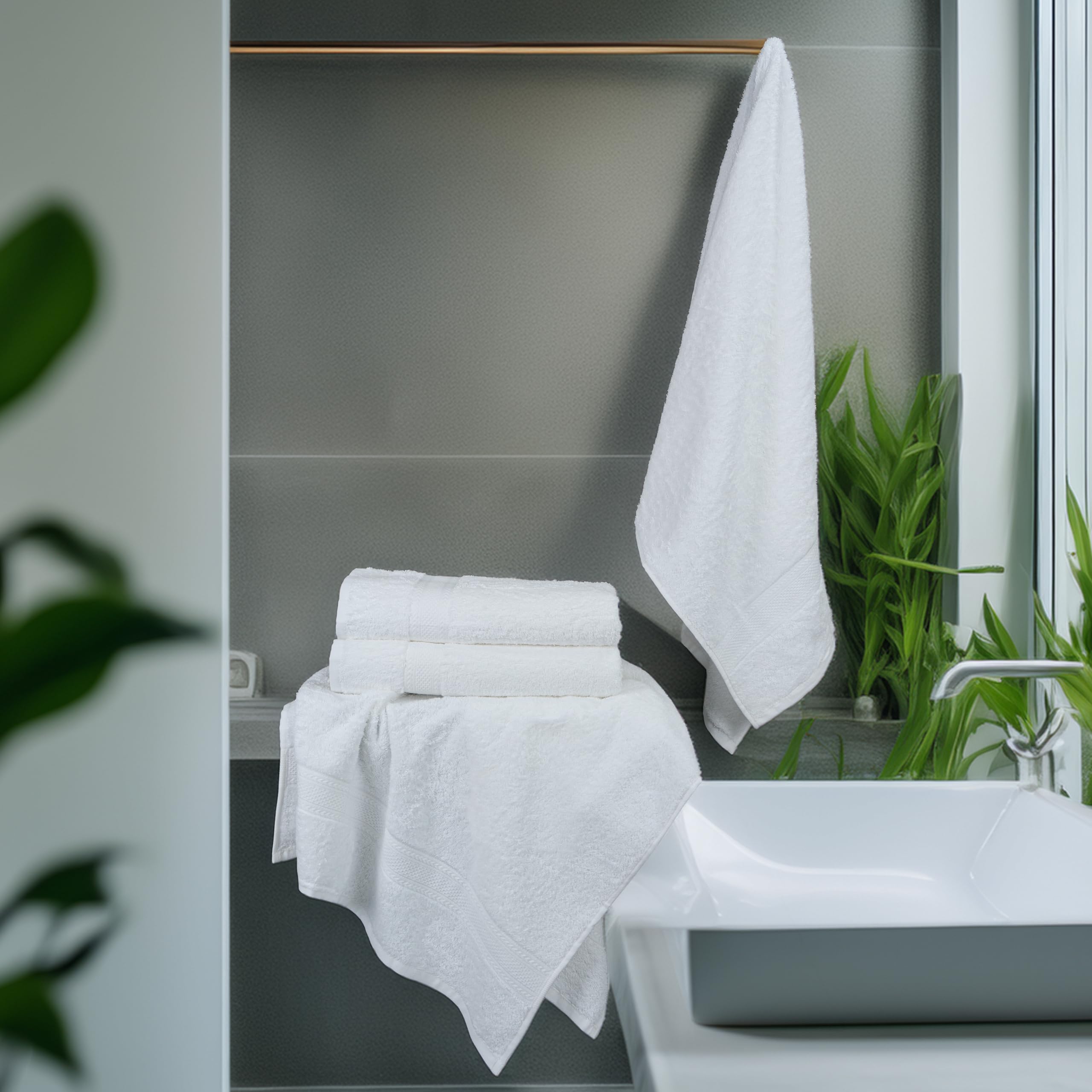 TEXCRAFT premium 100% cotton bath towels with a soft, plush feel.