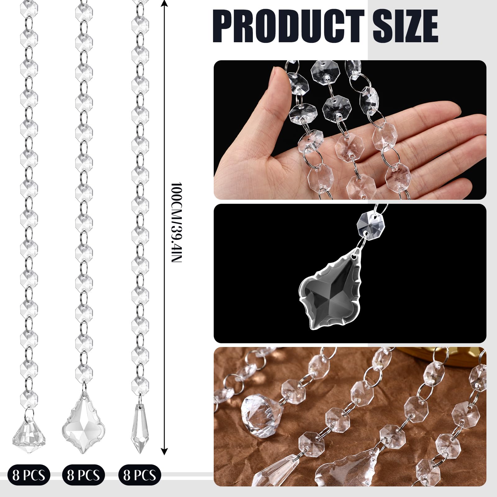 Teyva Daily beaded chandelier ornaments add lightweight elegance and light reflection.