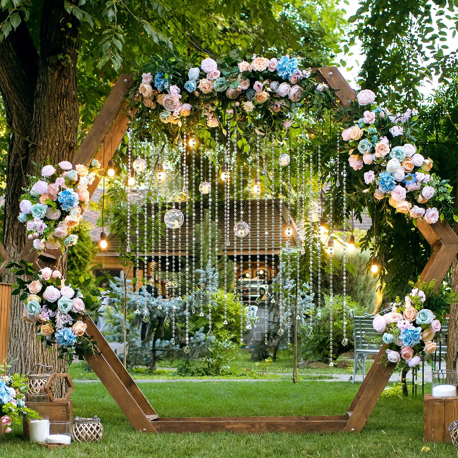Teyva Daily hanging crystal curtain decor ideal for indoor or outdoor spaces.