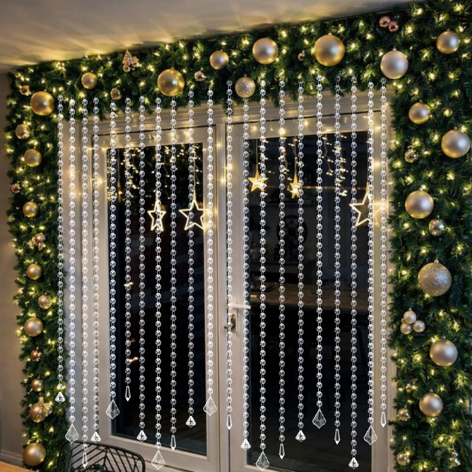 Teyva Daily crystal garland complements trees, doors, and seasonal decor.