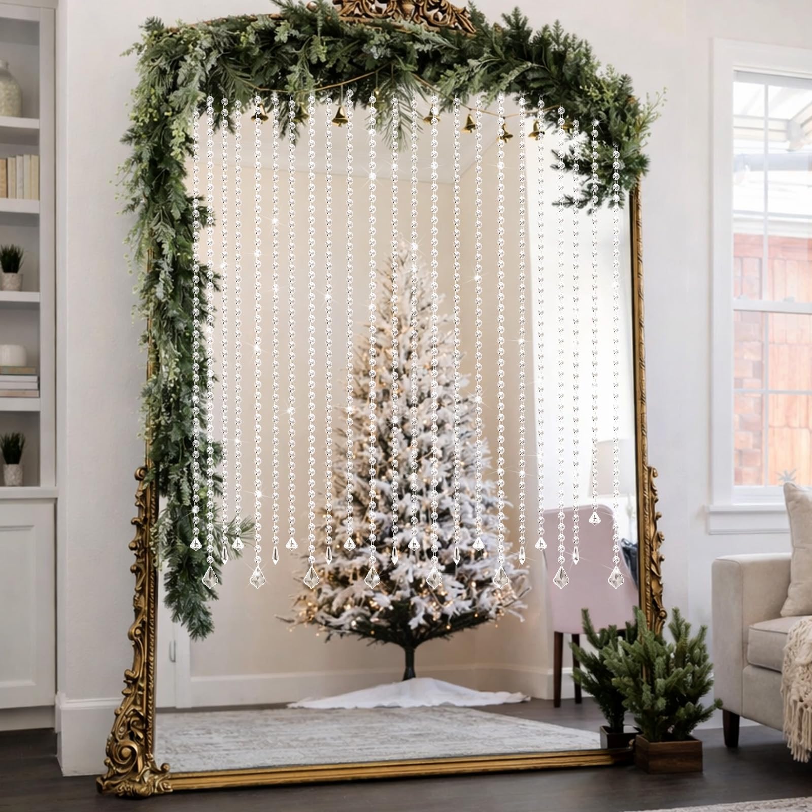Teyva Daily wedding crystal strands for centerpieces or backdrops.