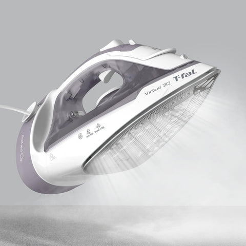 T-Fal Virtuo Steam Iron retractable cord demonstrates clutter-free storage.