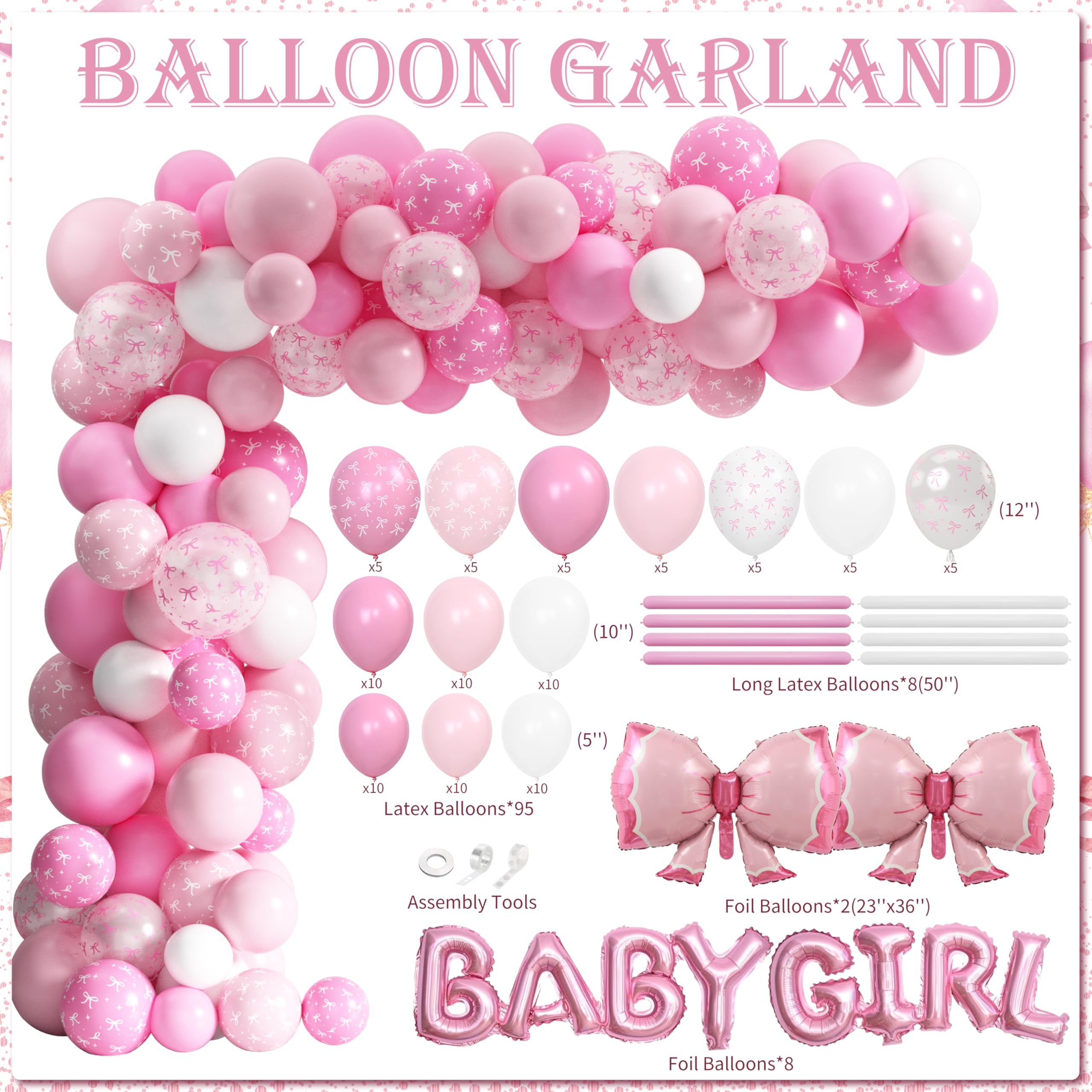 THAWAY pink bow banner and cake topper for cohesive party focal points