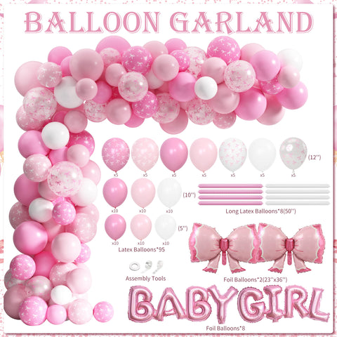 THAWAY pink bow banner and cake topper for cohesive party focal points