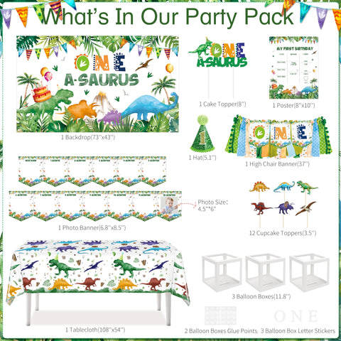 THAWAY dinosaur balloon garland creates a playful entrance for a dinosaur party.