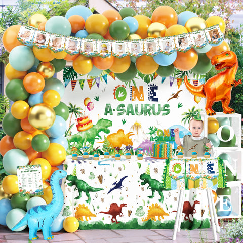 THAWAY dinosaur poster adds decorative flair and photo-worthy backdrops for guests.
