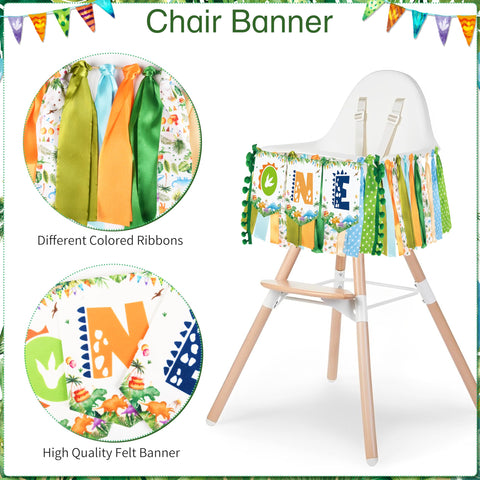 THAWAY dinosaur tablecloth protects surfaces and ties the theme together.