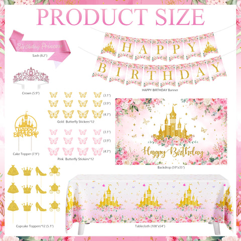 THAWAY Happy Birthday banner featuring a princess theme