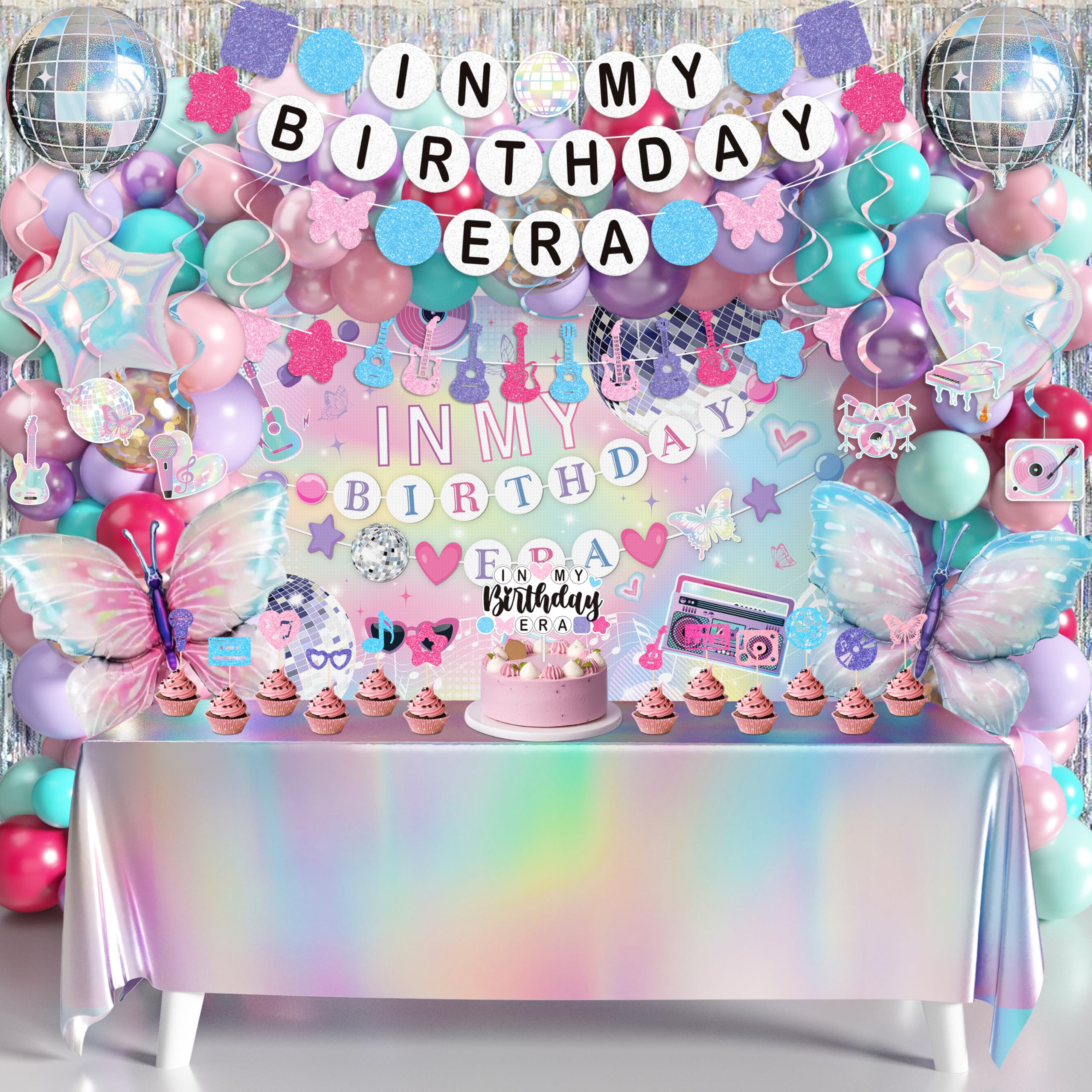 THAWAY In My Birthday Era backdrop creates a shimmering focal point for photos.