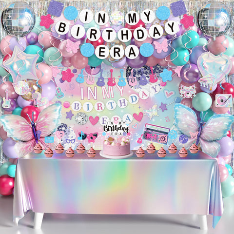 THAWAY In My Birthday Era backdrop creates a shimmering focal point for photos.