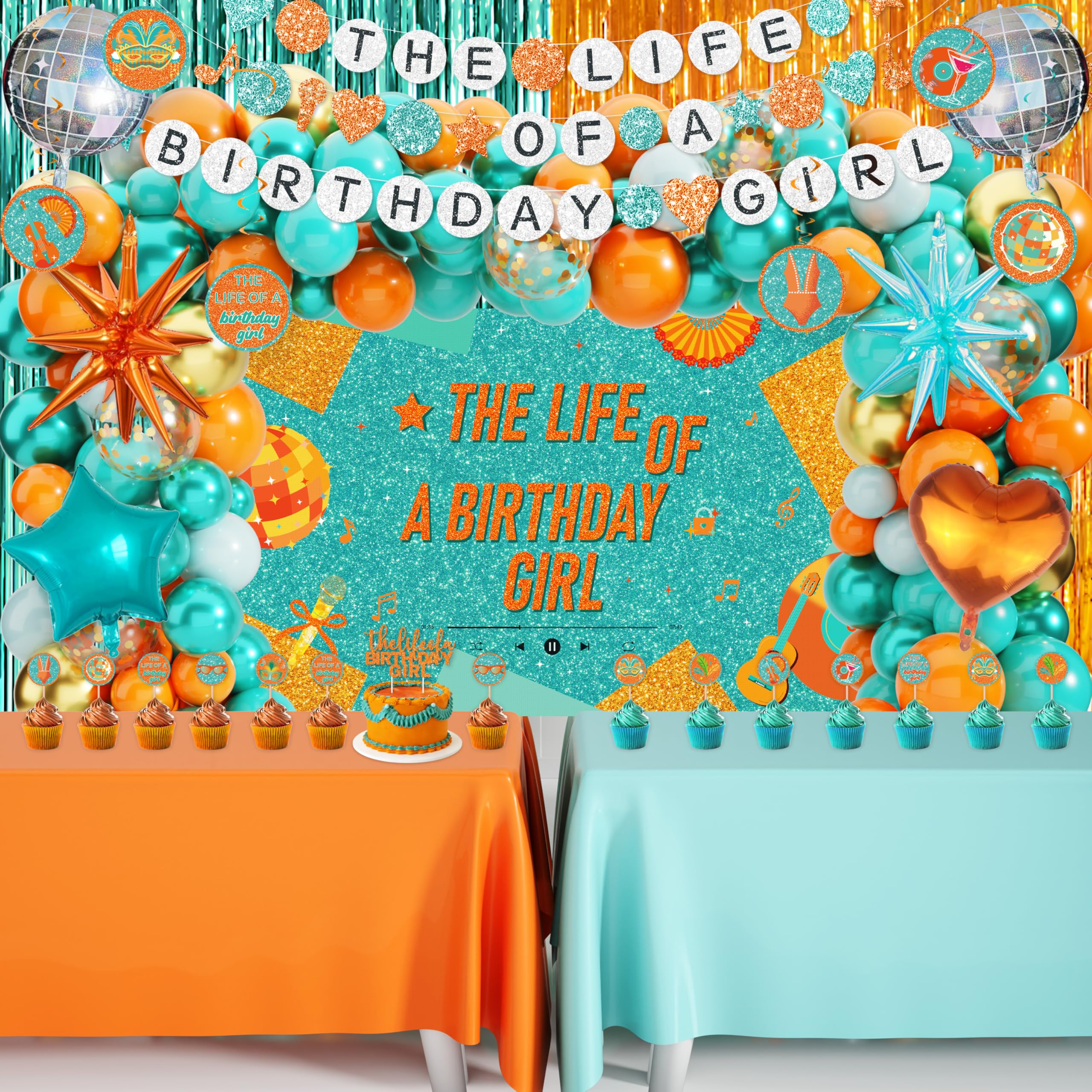 THAWAY Life of A Birthday Girl tablecloth-backdrop for vibrant party photos.