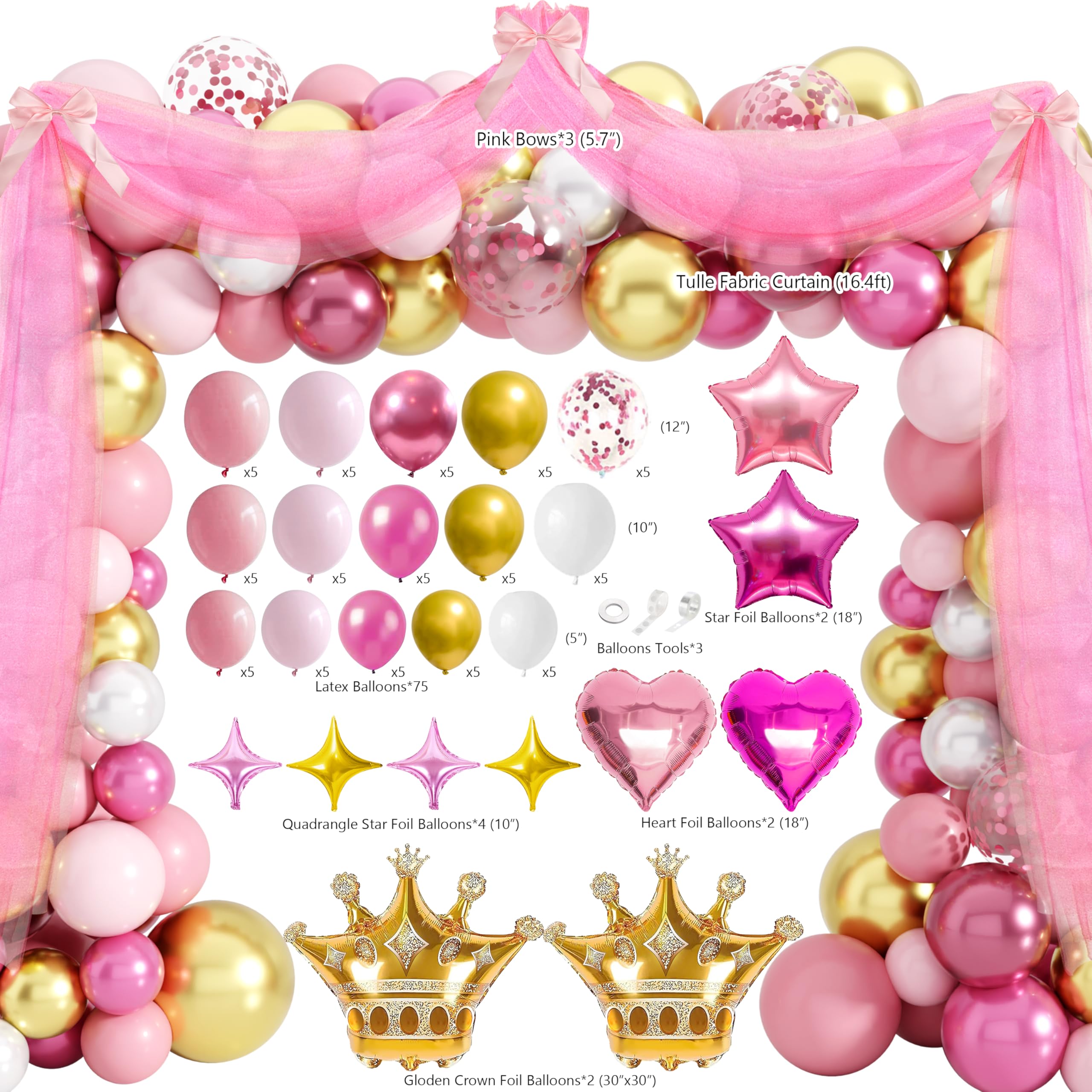 THAWAY tulle curtain with satin bows adds soft elegance to the party