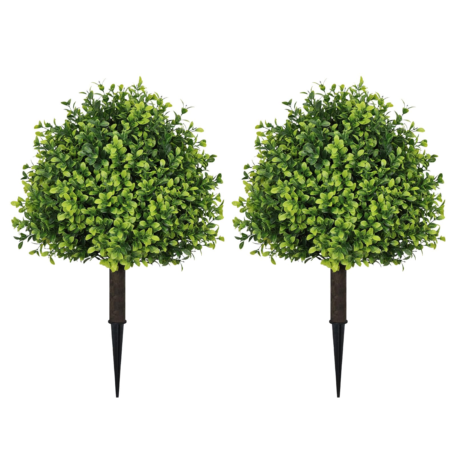 The Bloom Times 24-inch boxwood topiary, front view for porch decor.