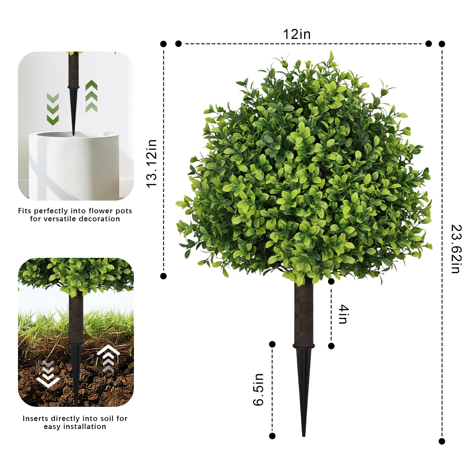 The Bloom Times 6.5-inch stake enables quick secure setup.