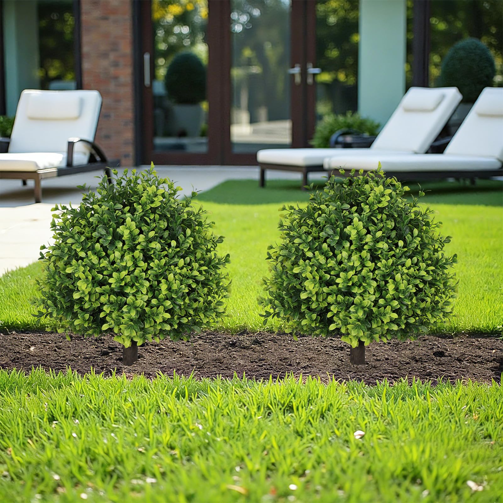 The Bloom Times pair creates symmetrical outdoor porch decor.