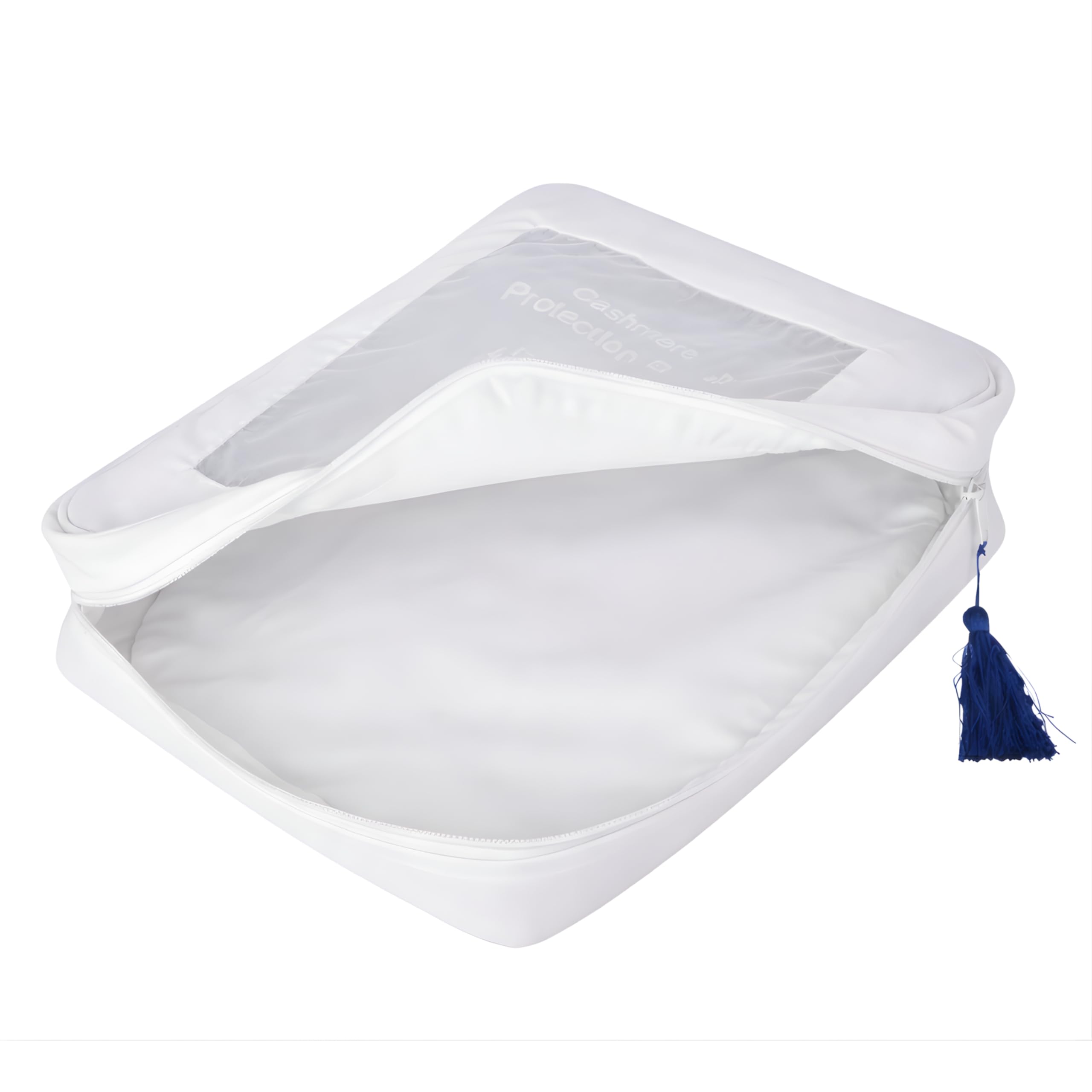 The Cashmere Choice bag with embroidered window for quick content visibility.