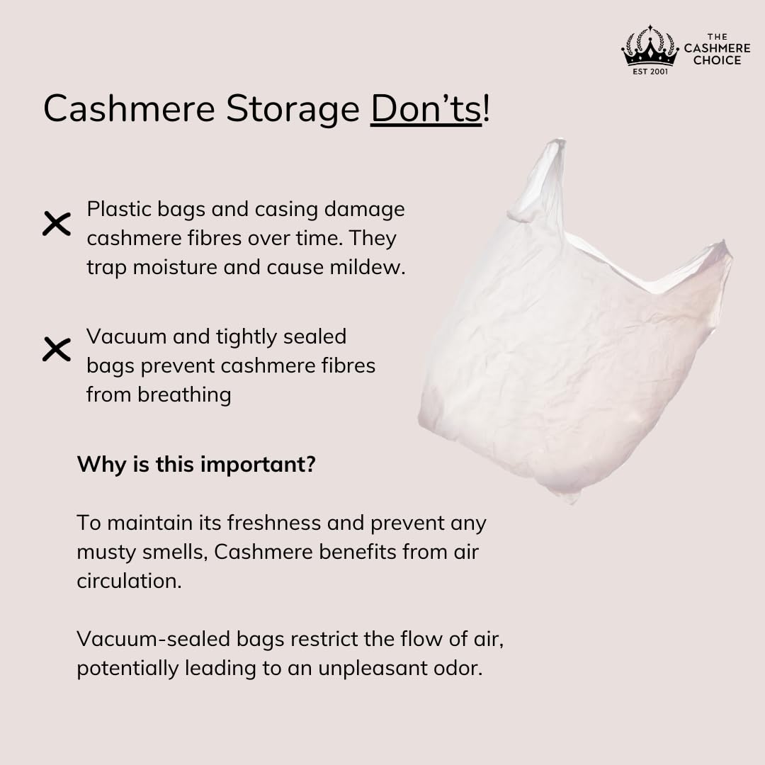 The Cashmere Choice machine washable bag ready for hygienic reuse.