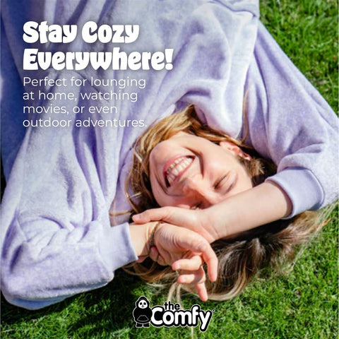 THE COMFY Dream giant pocket keeps essentials like remote and phone within reach.
