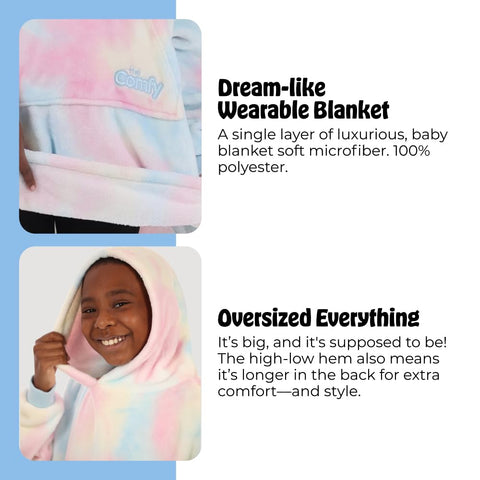 Wearable blanket style from THE COMFY Dream Jr enables easy lounging anywhere.