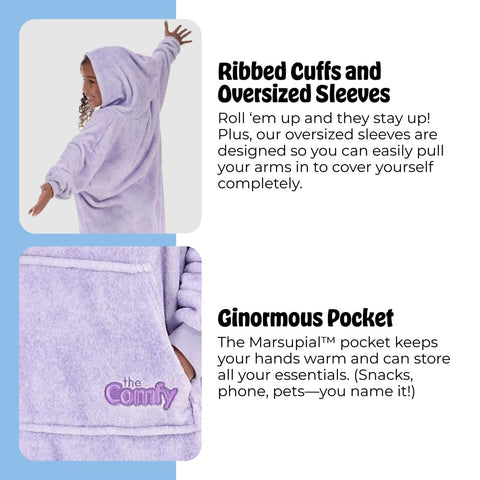 THE COMFY Dream Jr marsupial pocket for convenient hand warmth