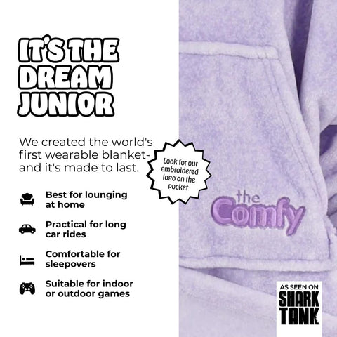 THE COMFY Dream Jr wearable blanket in use for lounging or travel warmth