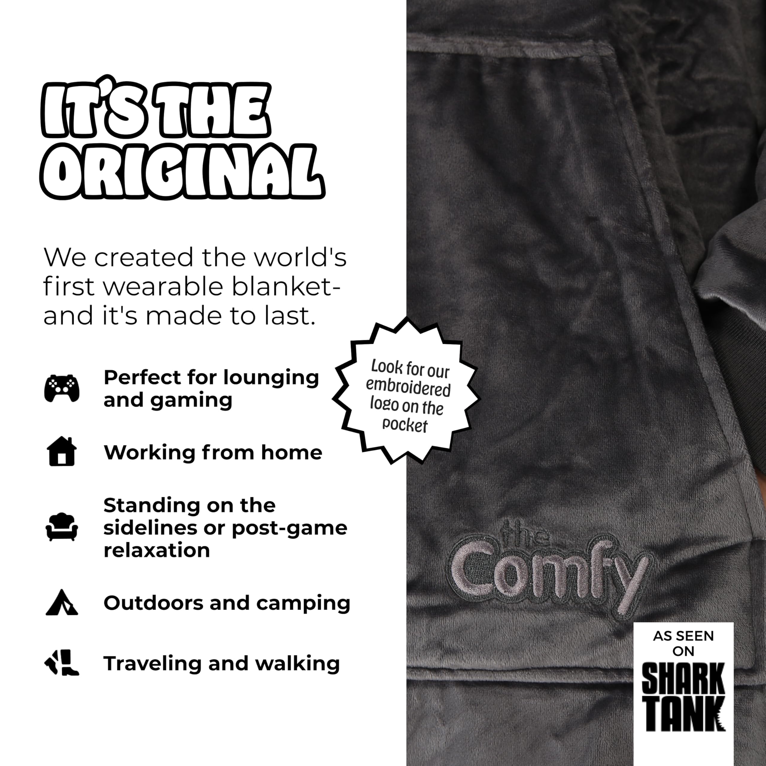 The Comfy Original CloudSherpa lining close-up highlights ultra-soft warmth against skin.