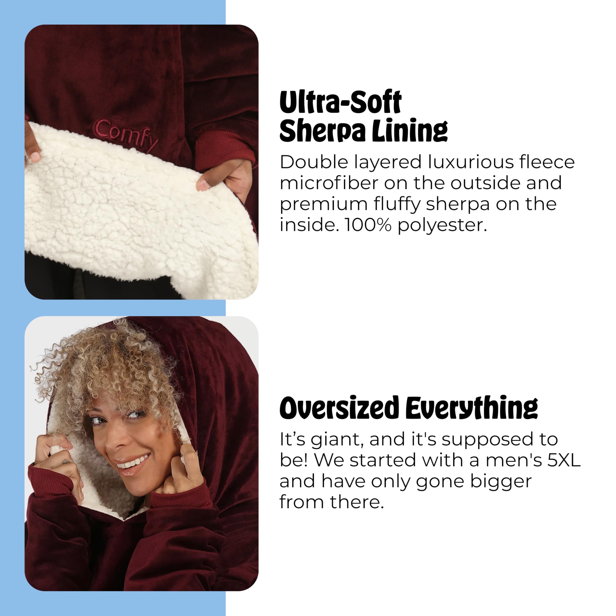 The Comfy Original full-zip style offers easy on-off convenience.