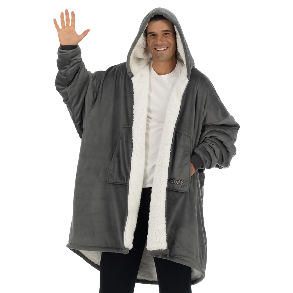 The Comfy Original Full Zip wearable blanket shows easy on-off warmth and full coverage.