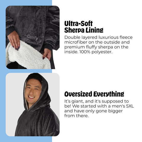 The Comfy Original giant pocket keeps essentials within easy reach.